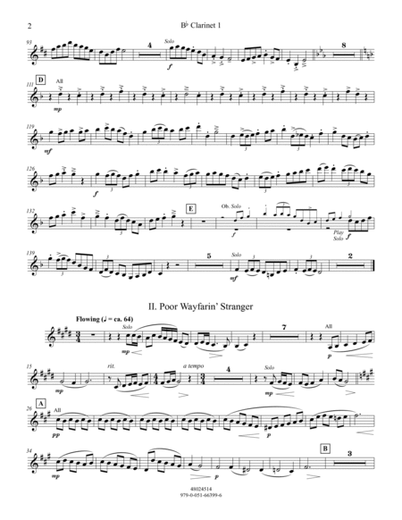 Three Appalachian Songs - Bb Clarinet 1