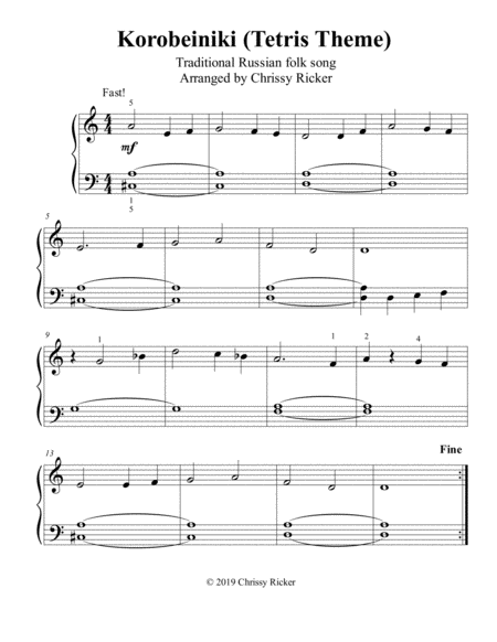 Korobeiniki (Tetris Theme) - big note piano solo image number null