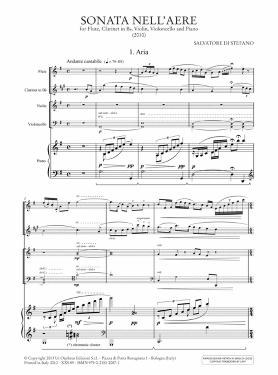 Sonata nell’aere for Flute, Clarinet in B flat, Violin, Violoncello and Piano (2010)