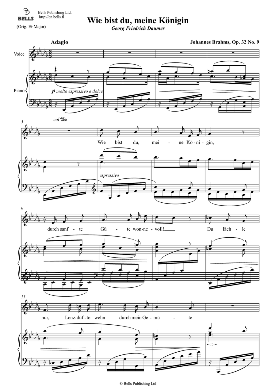 Wie bist du, meine Konigin, Op. 32 No. 9 (D-flat Major)