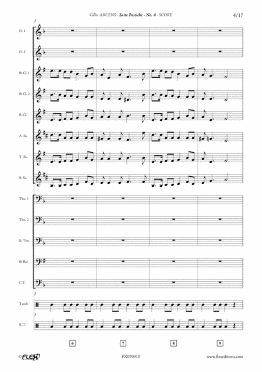 Suite Pastiche: No. 4 Concert Band scores gallery preview page 4