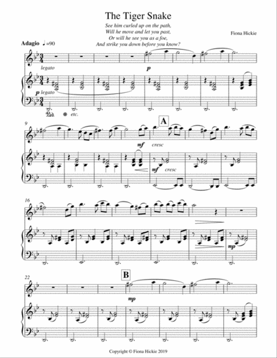 The Tiger Snake Piano scores gallery preview page 2