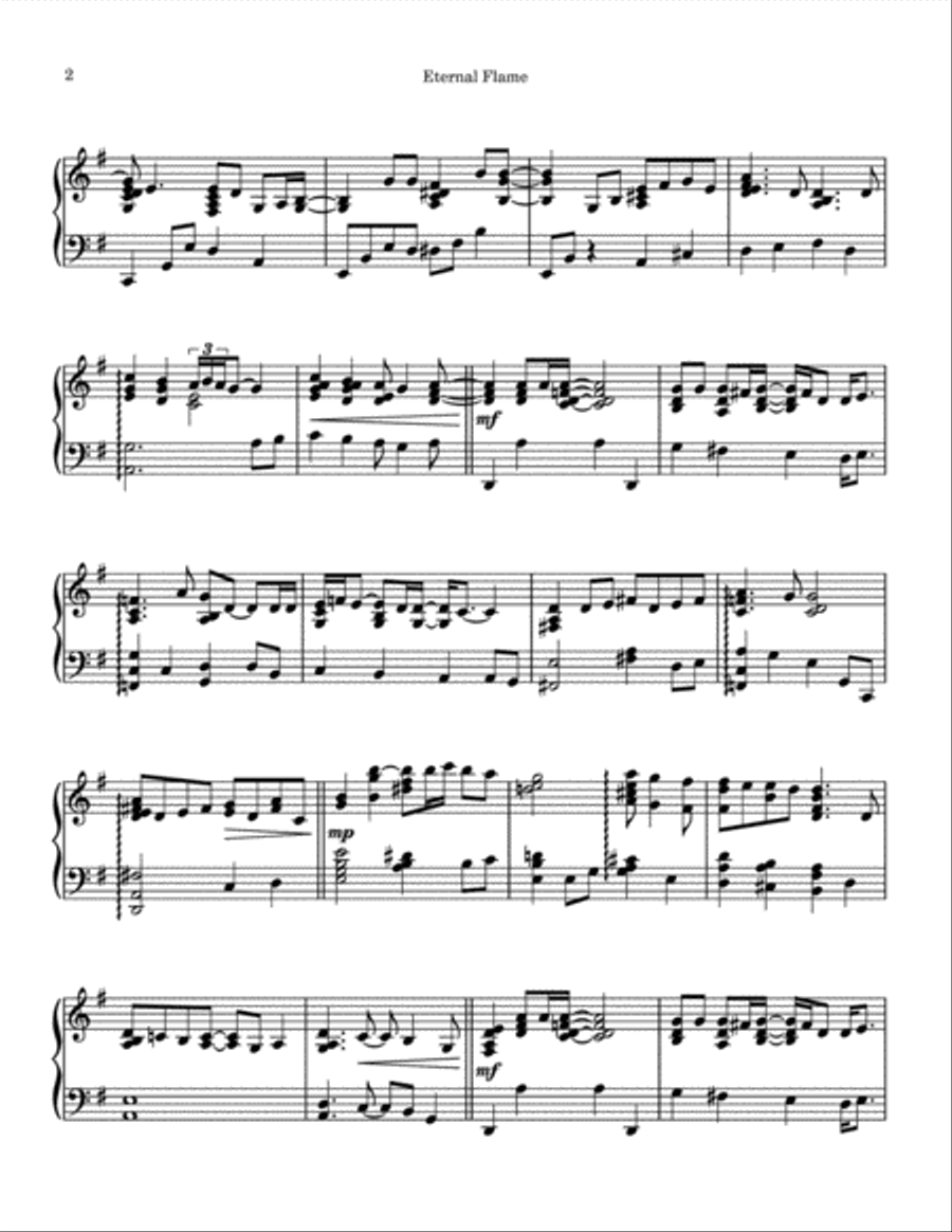 Eternal Flame Piano Solo scores gallery preview page 3