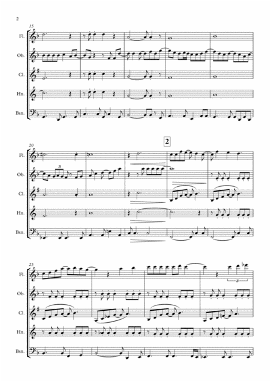 How Deep Is Your Love from the Motion Picture SATURDAY NIGHT FEVER Woodwind Quintet scores gallery preview page 3