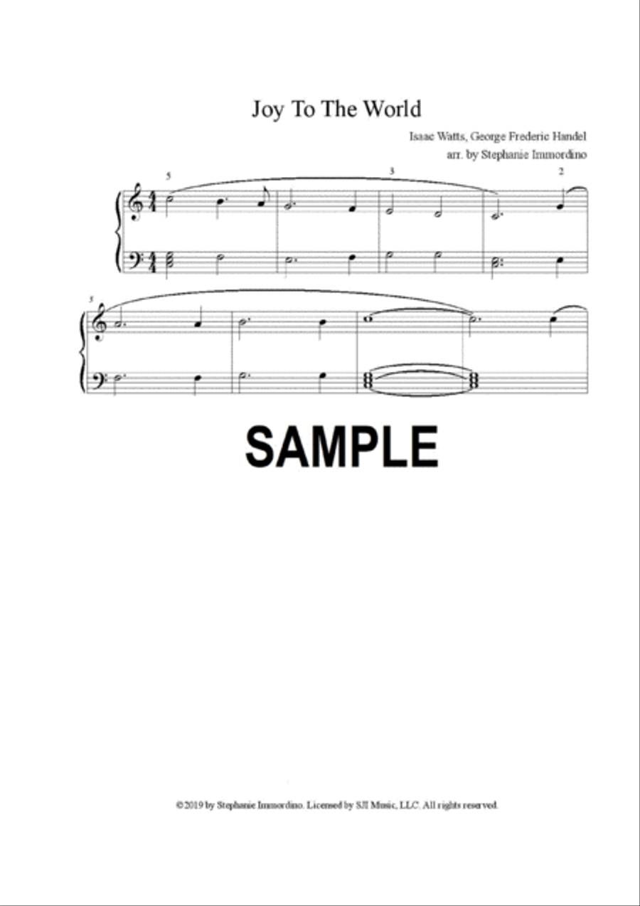 Christian Hymns for Young Pianists Singles: Joy to the World Easy Piano scores gallery preview page 2