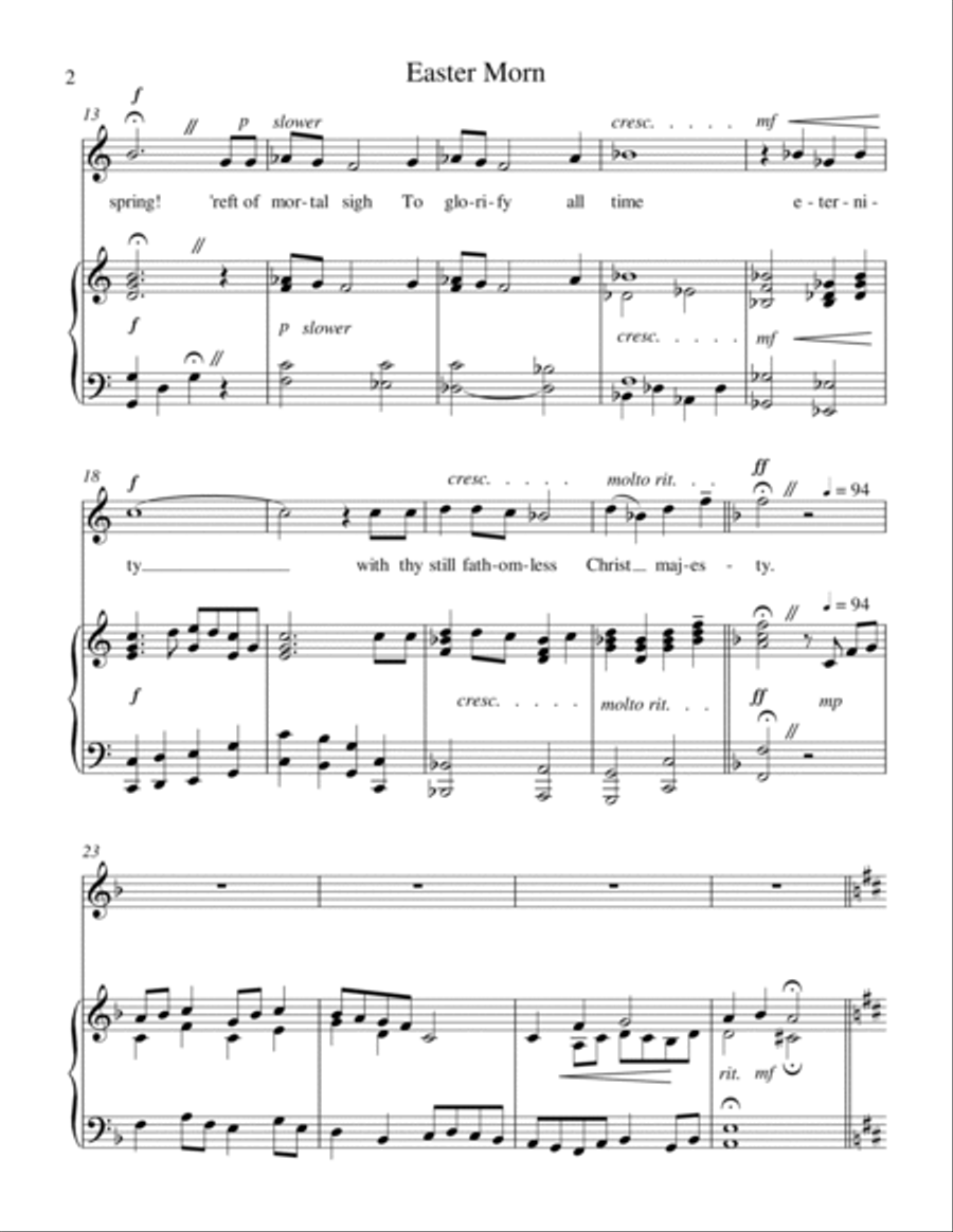 Easter Morn medium voice Easter Morn medium voice Medium Voice scores gallery preview page 3