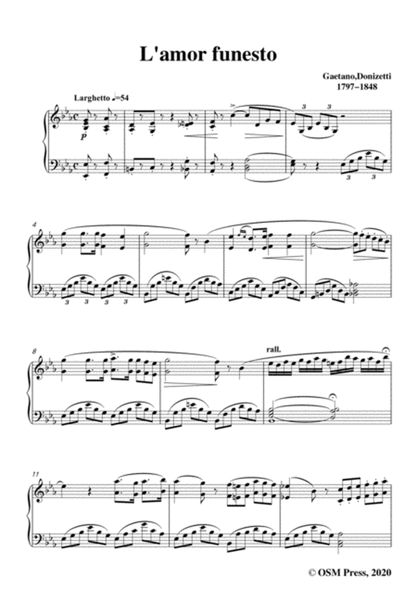 Donizetti-L'amor funesto,in E flat Major,for Voice and Piano