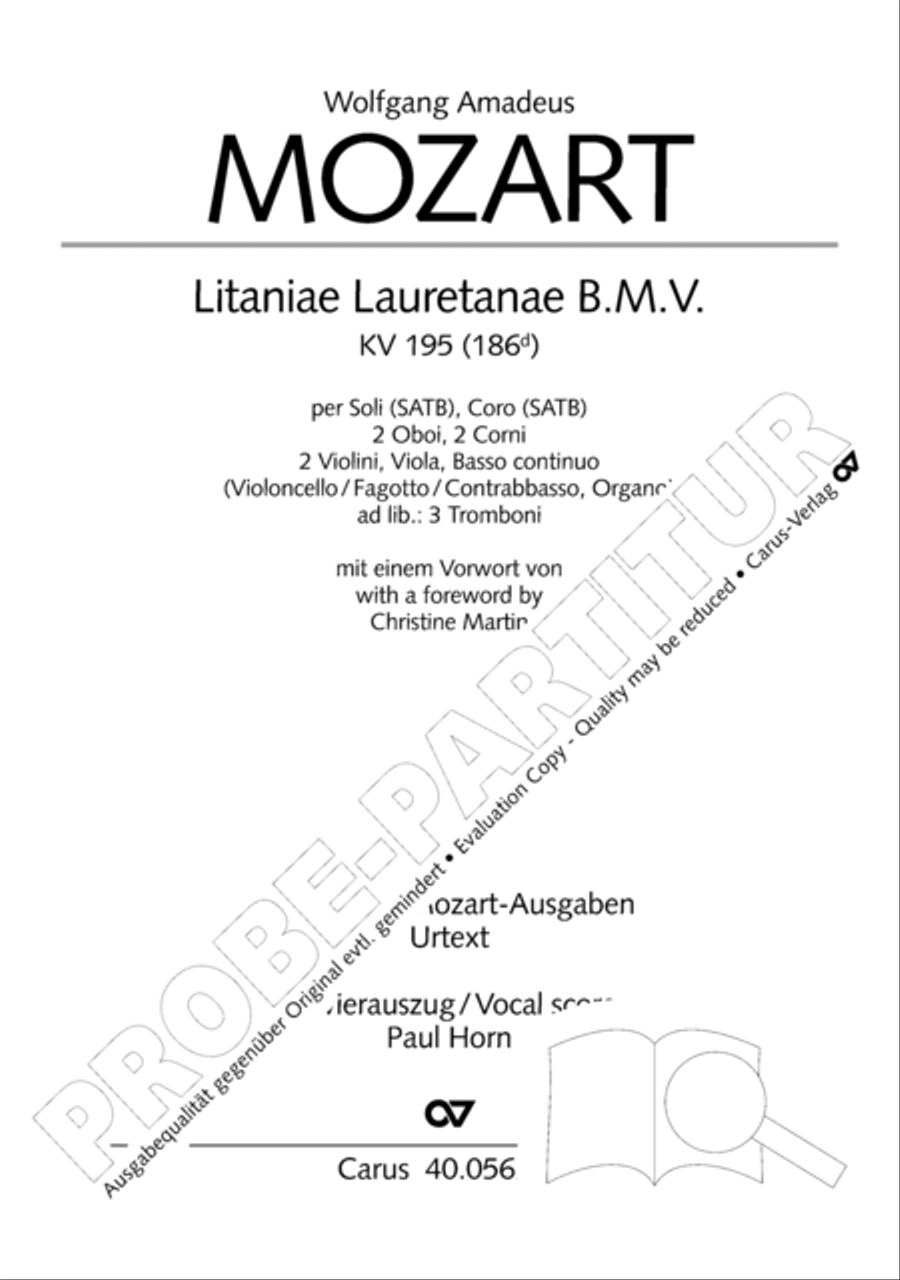 Litaniae Lauretanae B.M.V. in D 4-Part scores gallery preview page 2