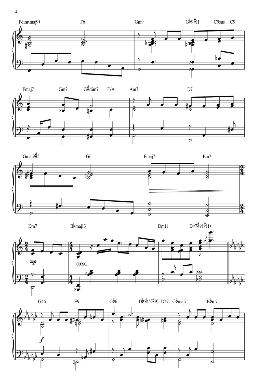 Candle On The Water (from Pete's Dragon) [Jazz version] (arr. Brent Edstrom) Piano Solo scores gallery preview page 2