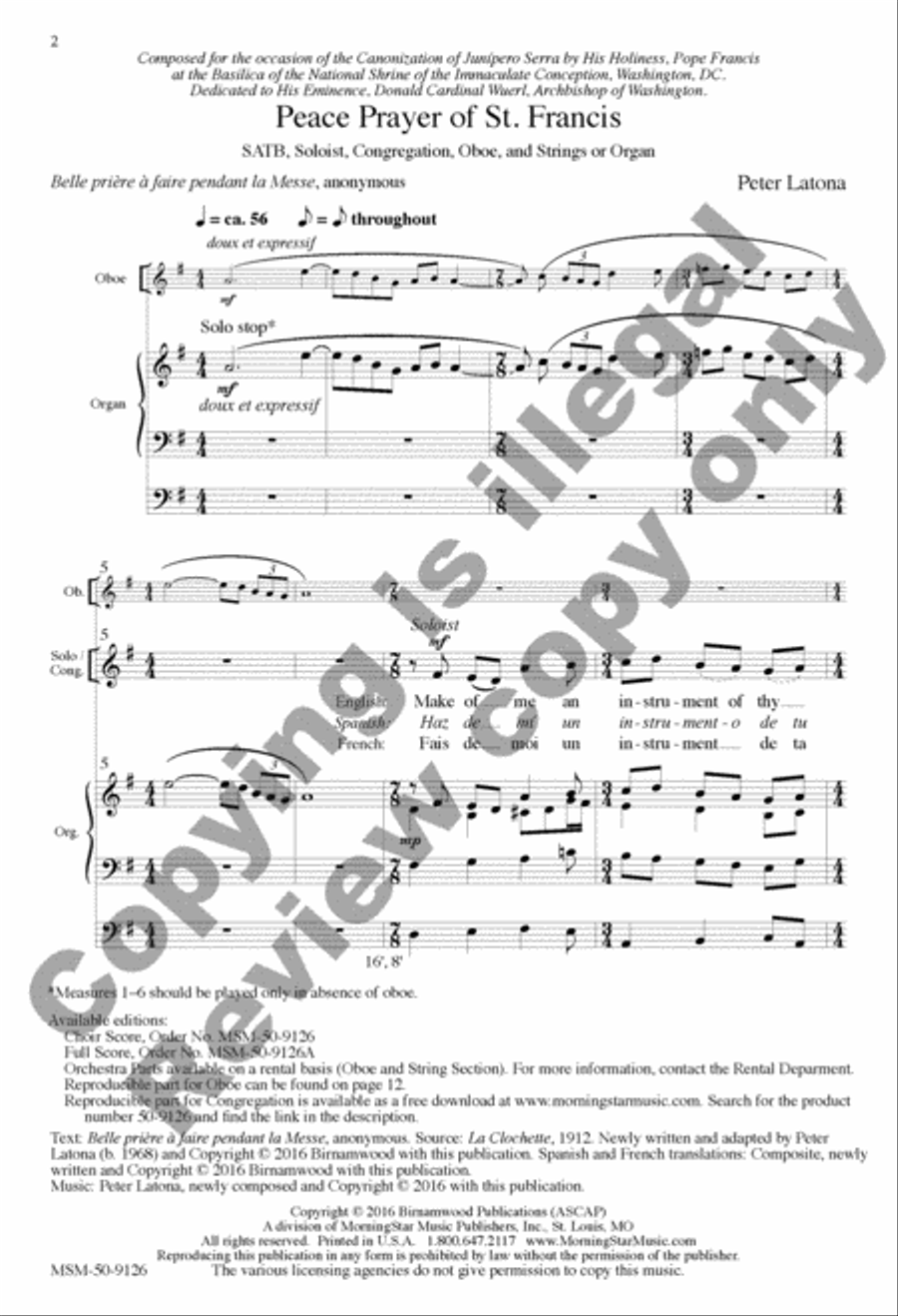 Peace Prayer of St. Francis 4-Part scores gallery preview page 12