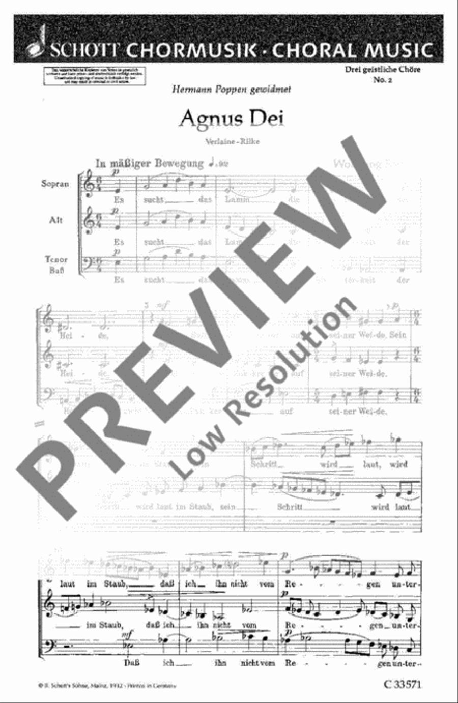 Drei geistliche Gesänge 4-Part scores gallery preview page 2