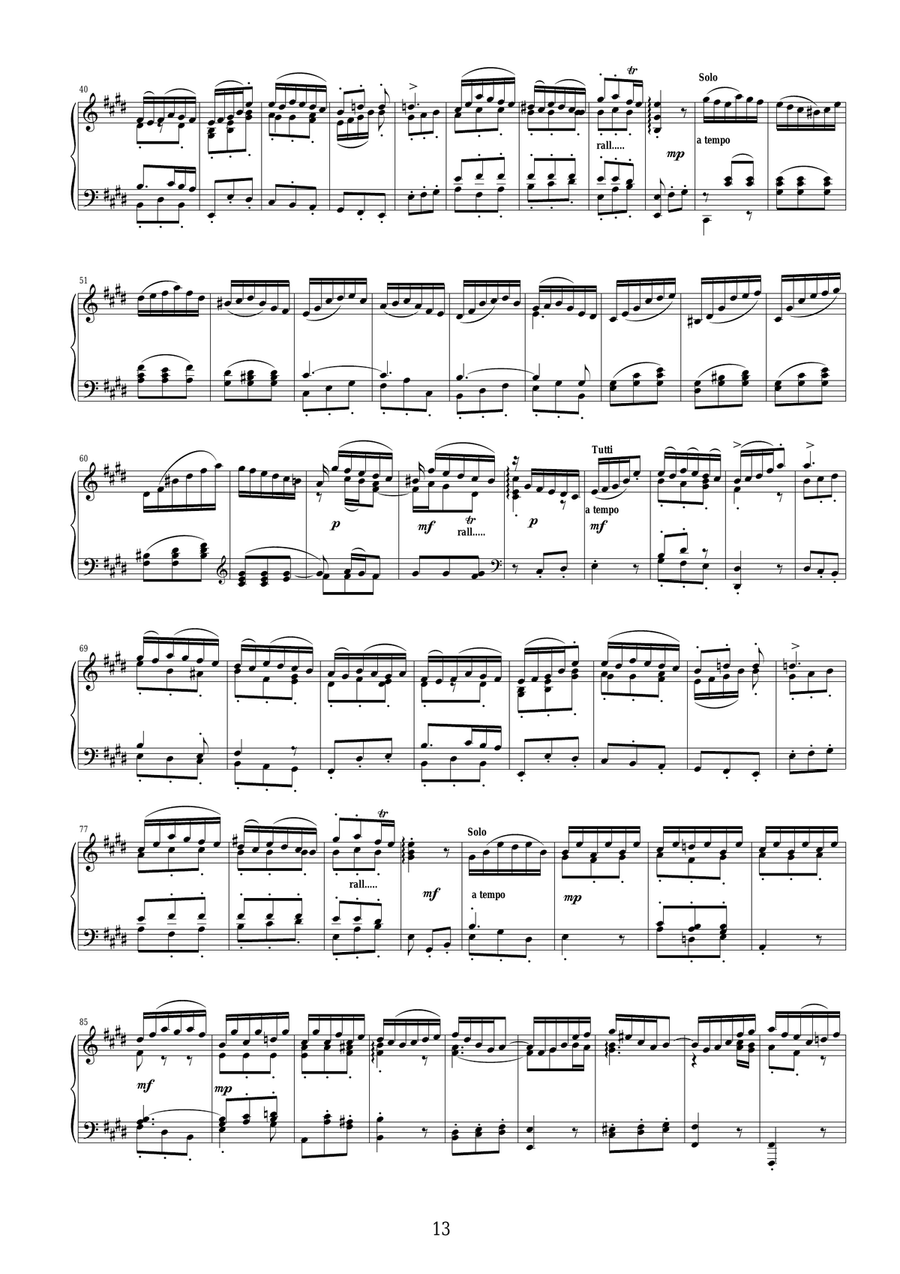 J.S-Bach - Violin Concerto in E major BWV 1042 - Piano solo - 3° mov. Allegro assai Piano Solo scores gallery preview page 2