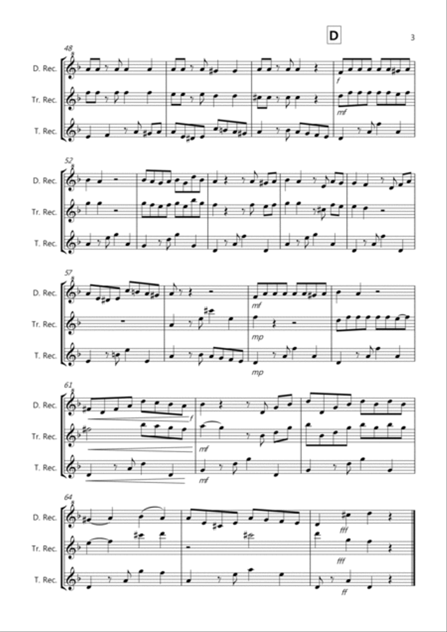Tango á Trois for Recorder Trio Recorder scores gallery preview page 3