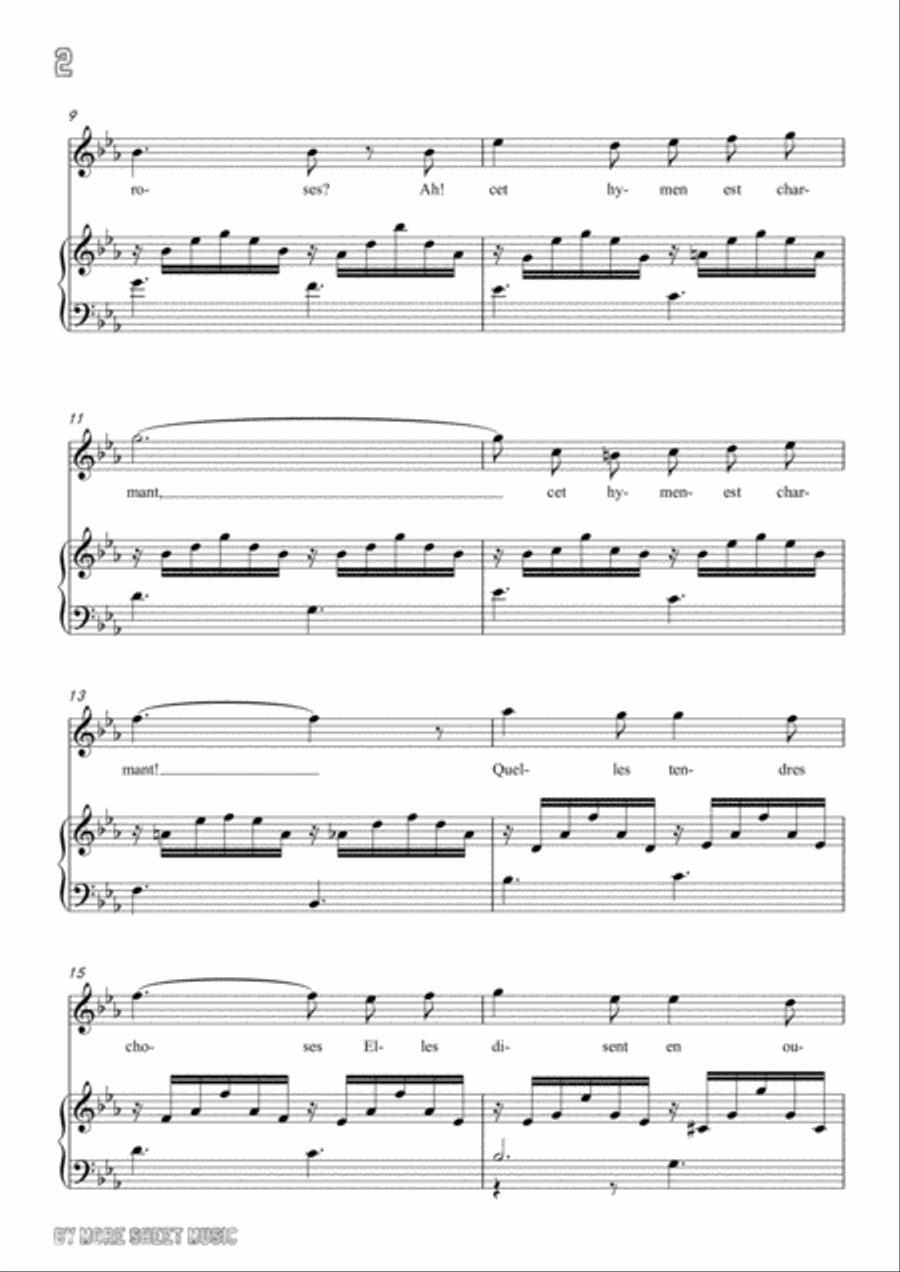 Franck-Le mariage des roses in E flat Major,for voice and piano Voice Solo scores gallery preview page 4