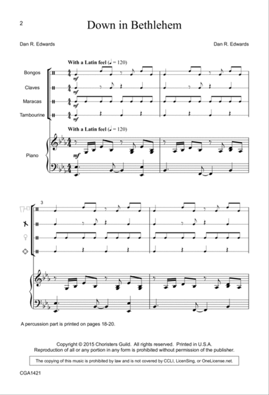 Down in Bethlehem Down in Bethlehem 2-Part scores gallery preview page 2