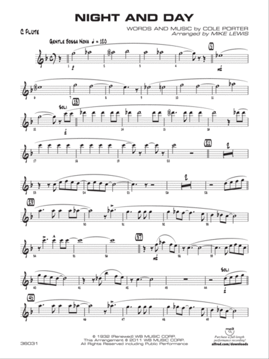 Night and Day: Flute Jazz Ensemble scores gallery preview page 1