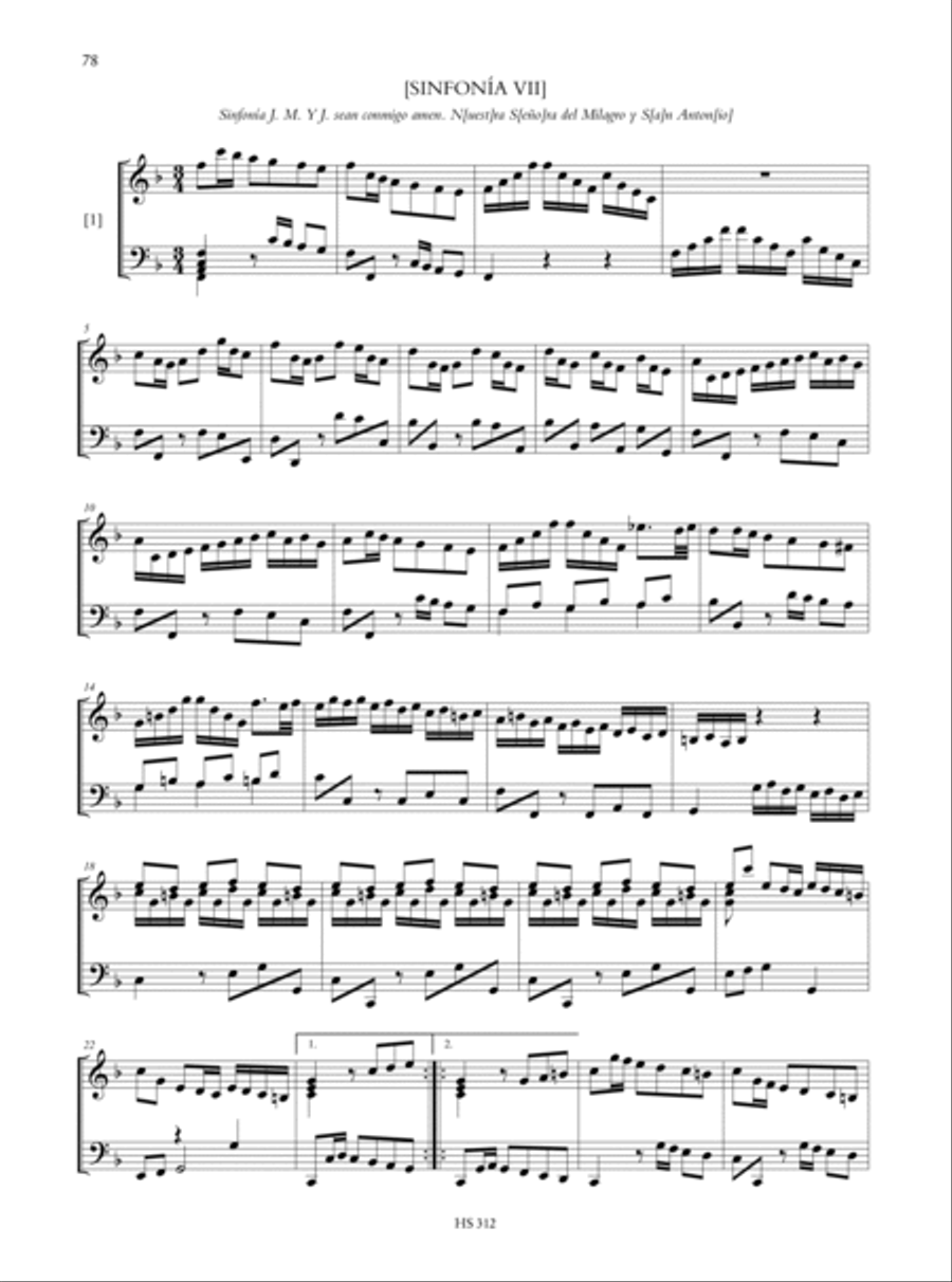 The Autograph Keyboard Manuscript - El manuscrito autógrafo de tecla. Sinfonías I-VIII. Critical Edition Harpsichord scores gallery preview page 8