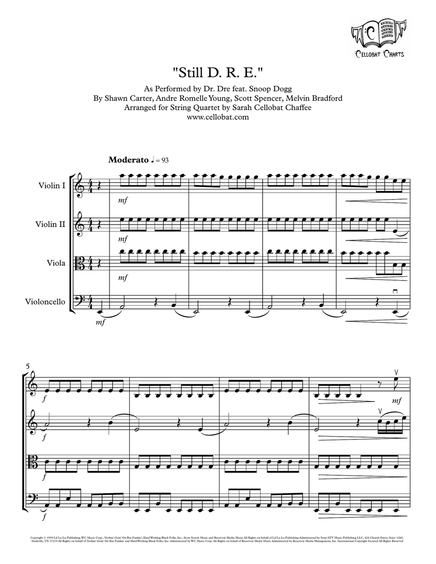 Still D.r.e. String Quartet scores gallery preview page 1