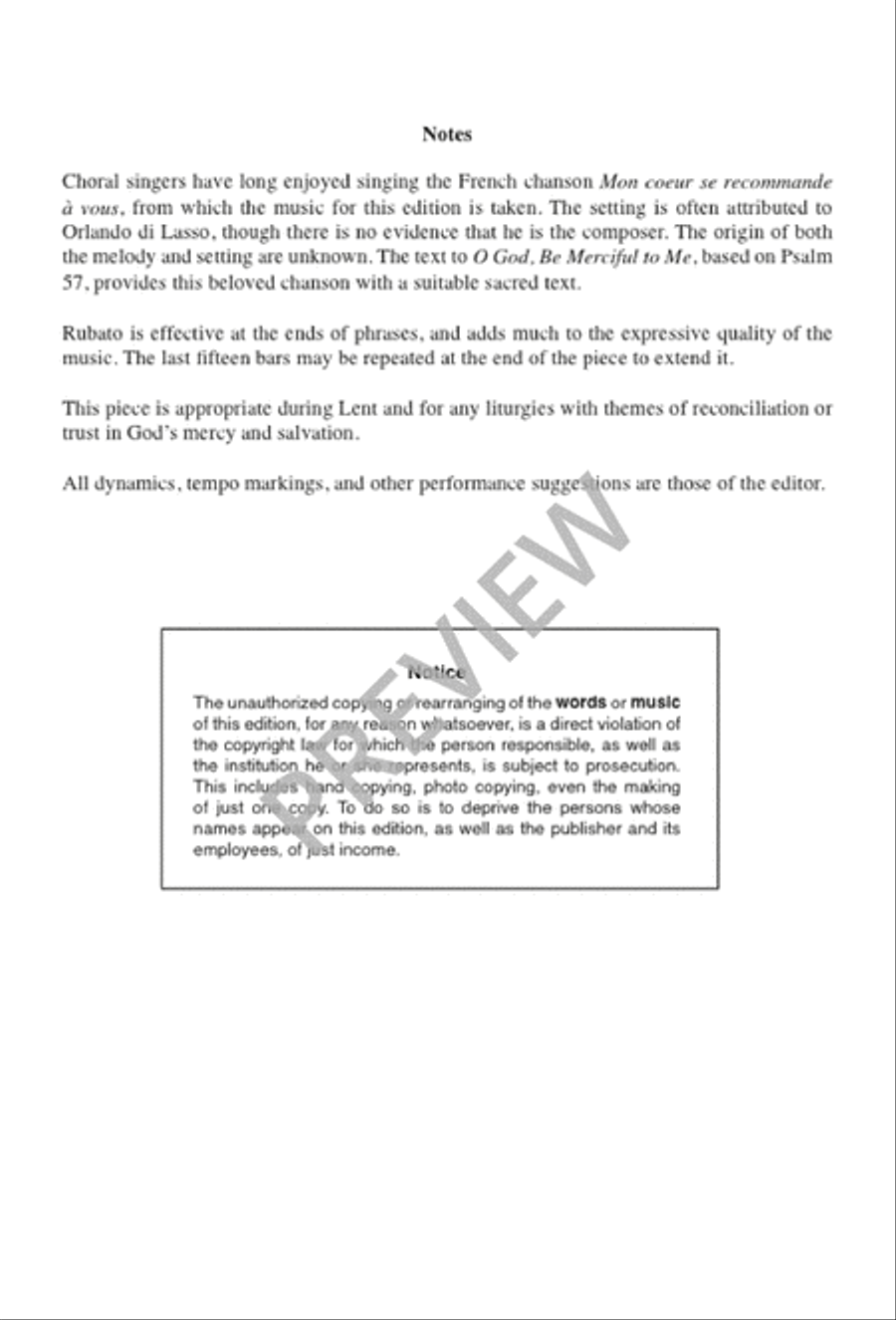 O God, Be Merciful to Me 4-Part scores gallery preview page 2