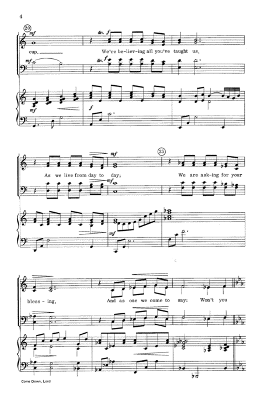 Come Down, Lord Come Down, Lord 4-Part scores gallery preview page 4