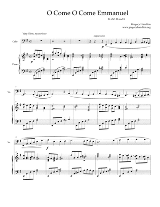 O Come O Come Emmanuel - for Piano and Cello