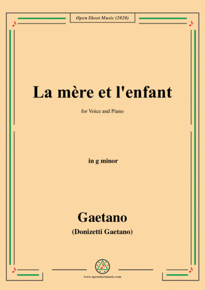 Book cover for Donizetti-La mere et l'enfant,in g minor,for Voice and Piano