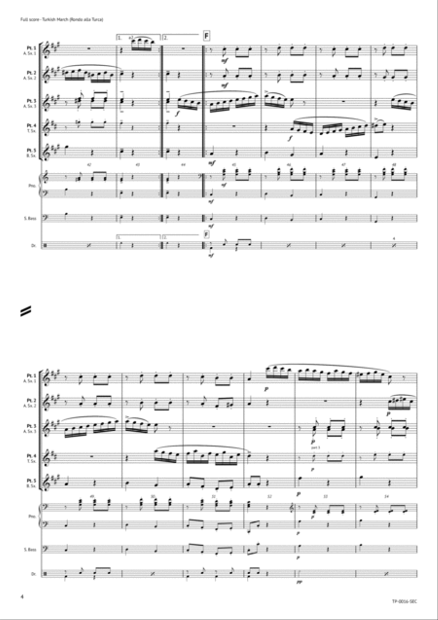 Turkish March (Rondo alla Turca) Woodwind Ensemble scores gallery preview page 5