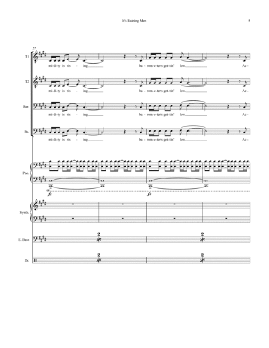 It's Raining Men Small Ensemble scores gallery preview page 5