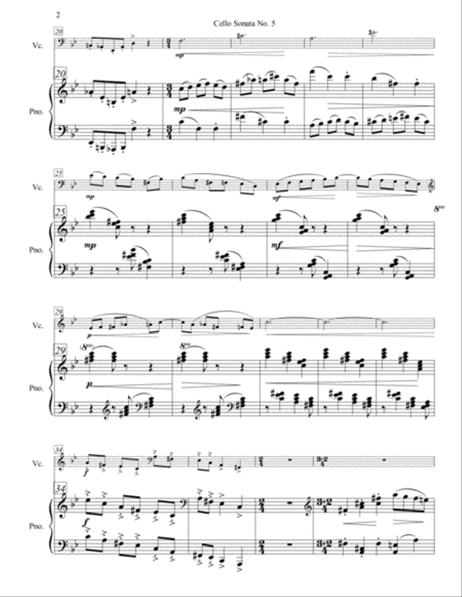 Cello Sonata No. 5 Cello Sonata No. 5 Piano scores gallery preview page 3