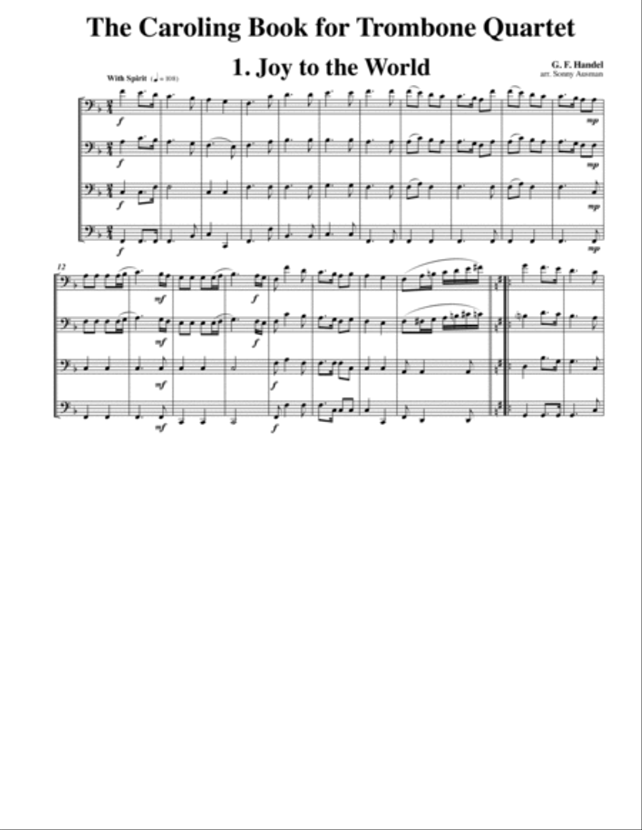 The Caroling Book for Trombone Quartet Trombone Quartet scores gallery preview page 3