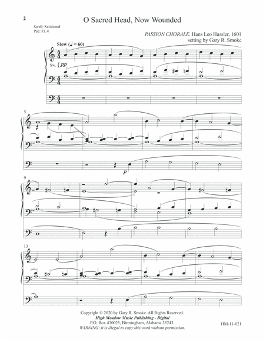 O Sacred Head, Now Wounded (Passion Chorale) Organ Solo scores gallery preview page 2