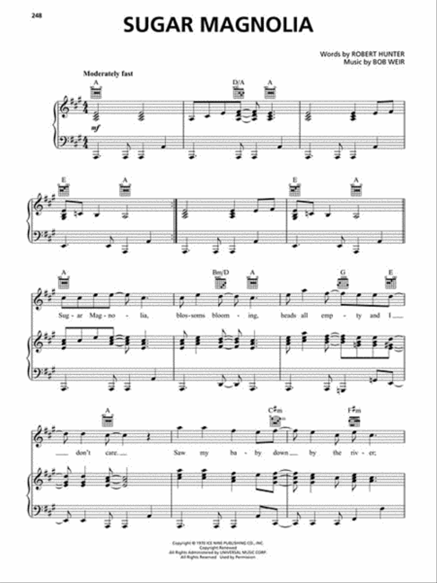 Grateful Dead – The Definitive Collection Piano, Vocal, Guitar scores gallery preview page 4