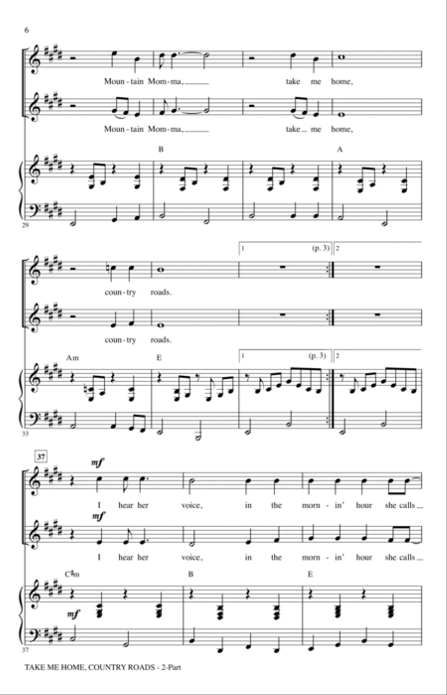 Take Me Home, Country Roads (arr. Roger Emerson) 2-Part scores gallery preview page 4