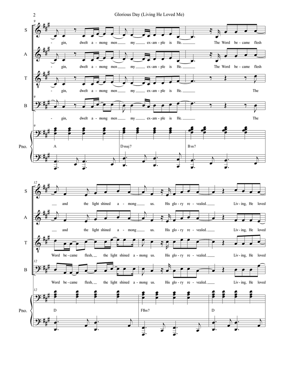 Glorious Day (living He Loved Me) Piano, Vocal scores gallery preview page 2