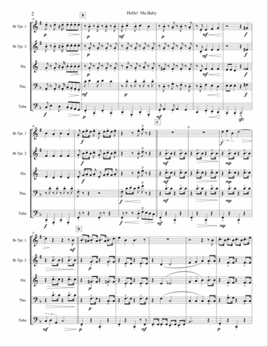 Hello! Ma Baby Brass Ensemble scores gallery preview page 3