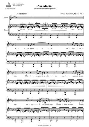 Ave Maria, Op. 52 No. 6 (Latin version) (G-flat Major)