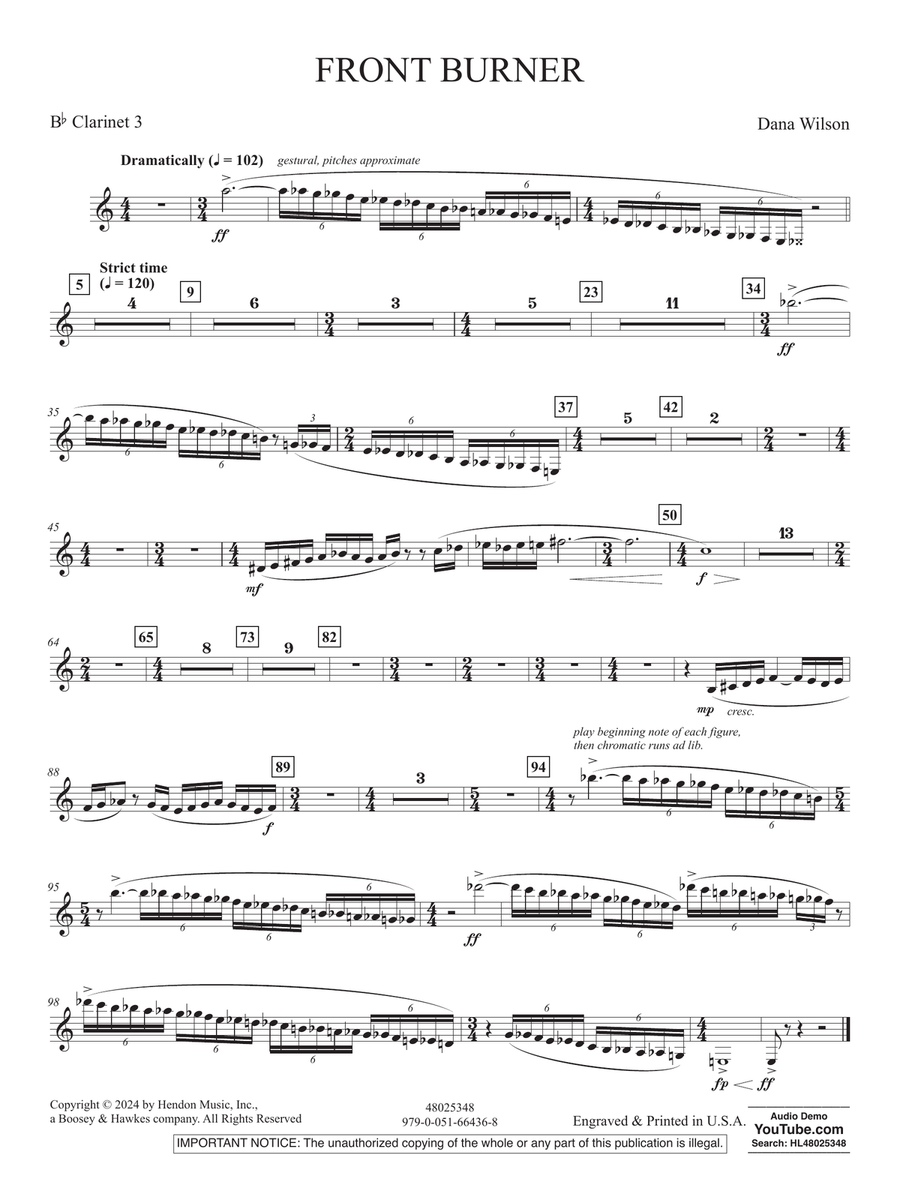 Front Burner - Bb Clarinet 3