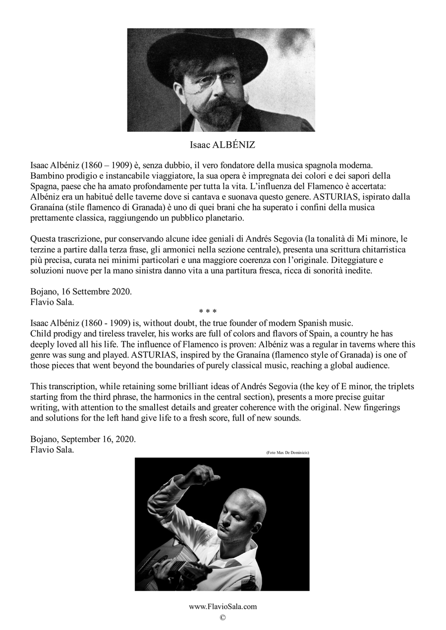 ASTURIAS by Albéniz - Transcr. for guitar by Flavio SALA Classical Guitar scores gallery preview page 2