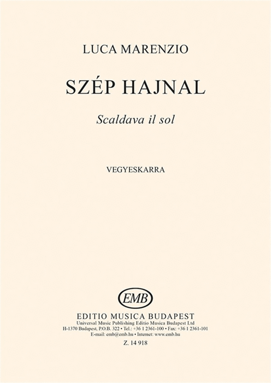 Szep hajnal (Scaldava in sol) Choir scores gallery preview page 1