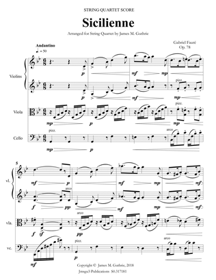 Book cover for Fauré: Sicilienne for String Quartet