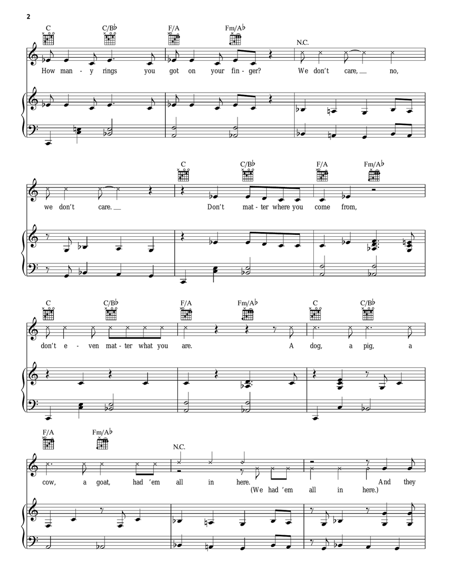 Dig A Little Deeper Piano, Vocal, Guitar scores gallery preview page 2