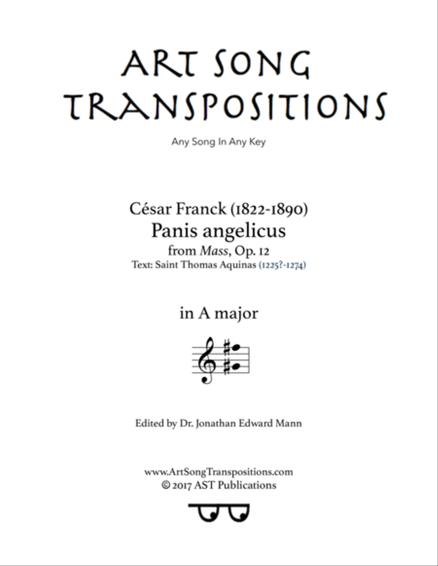 FRANCK: Panis angelicus (transposed to A major) Voice scores gallery preview page 1