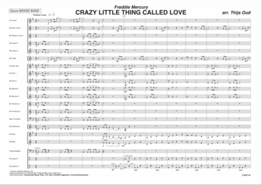 Crazy Little Thing Called Love Brass Band scores gallery preview page 2
