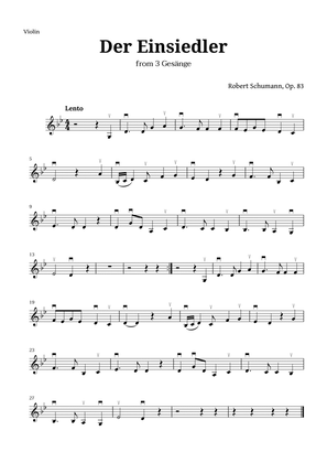 Der Einsiedler by Schumann for Violin