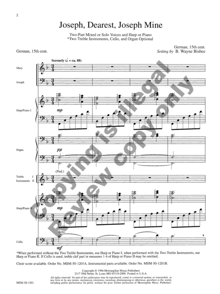 Joseph, Dearest, Joseph Mine (Full Score)