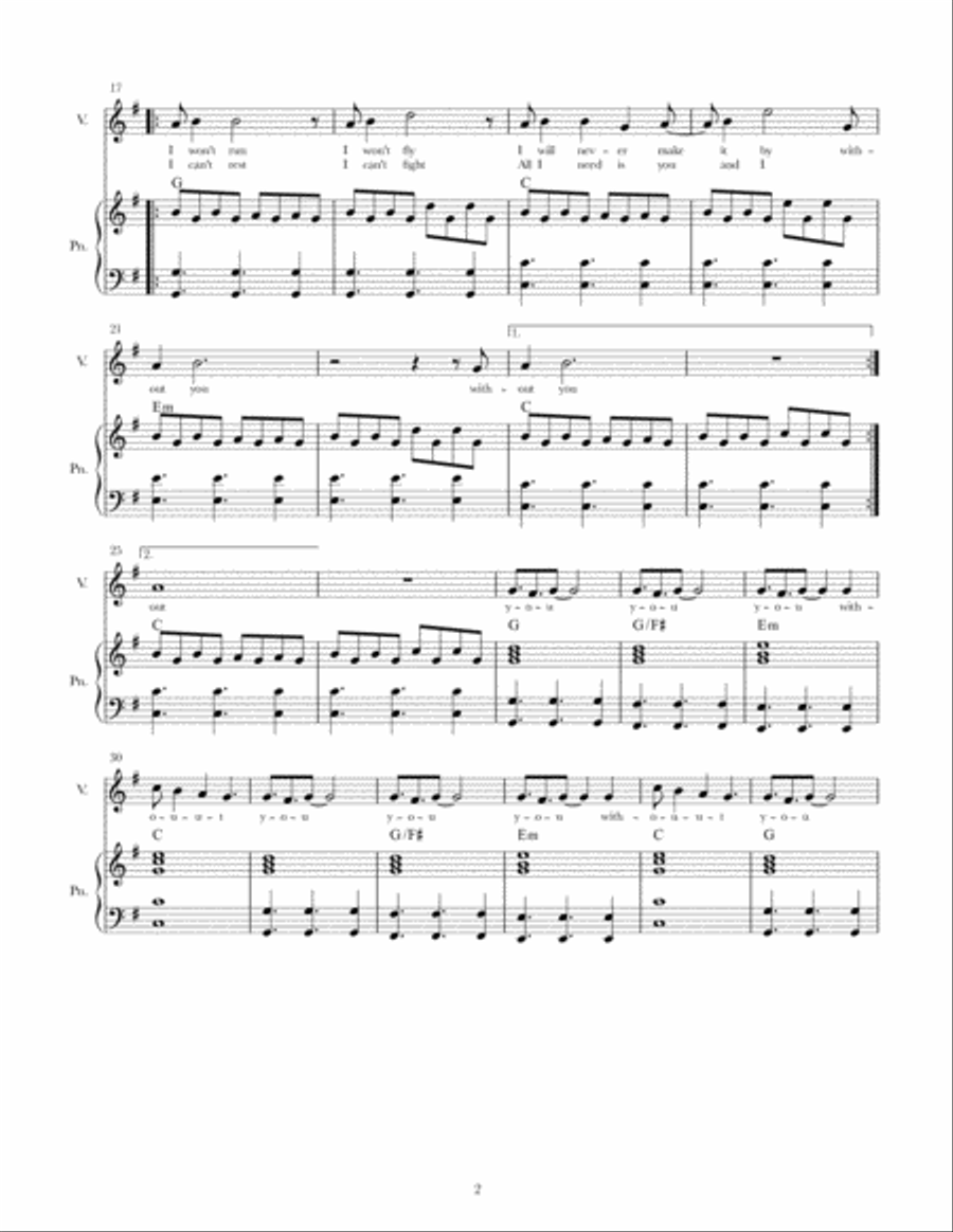 Without You Without You Voice scores gallery preview page 2