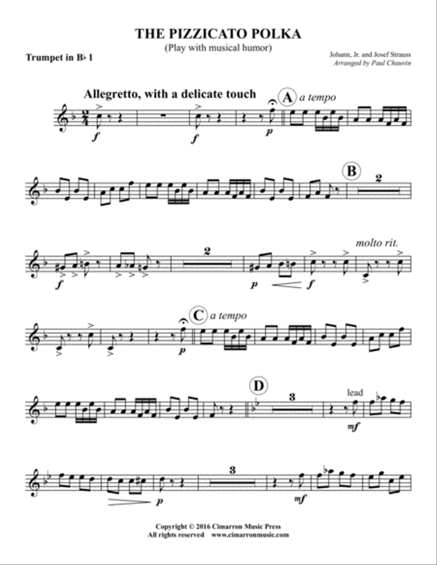 The Pizzicato Polka Brass Quintet scores gallery preview page 5