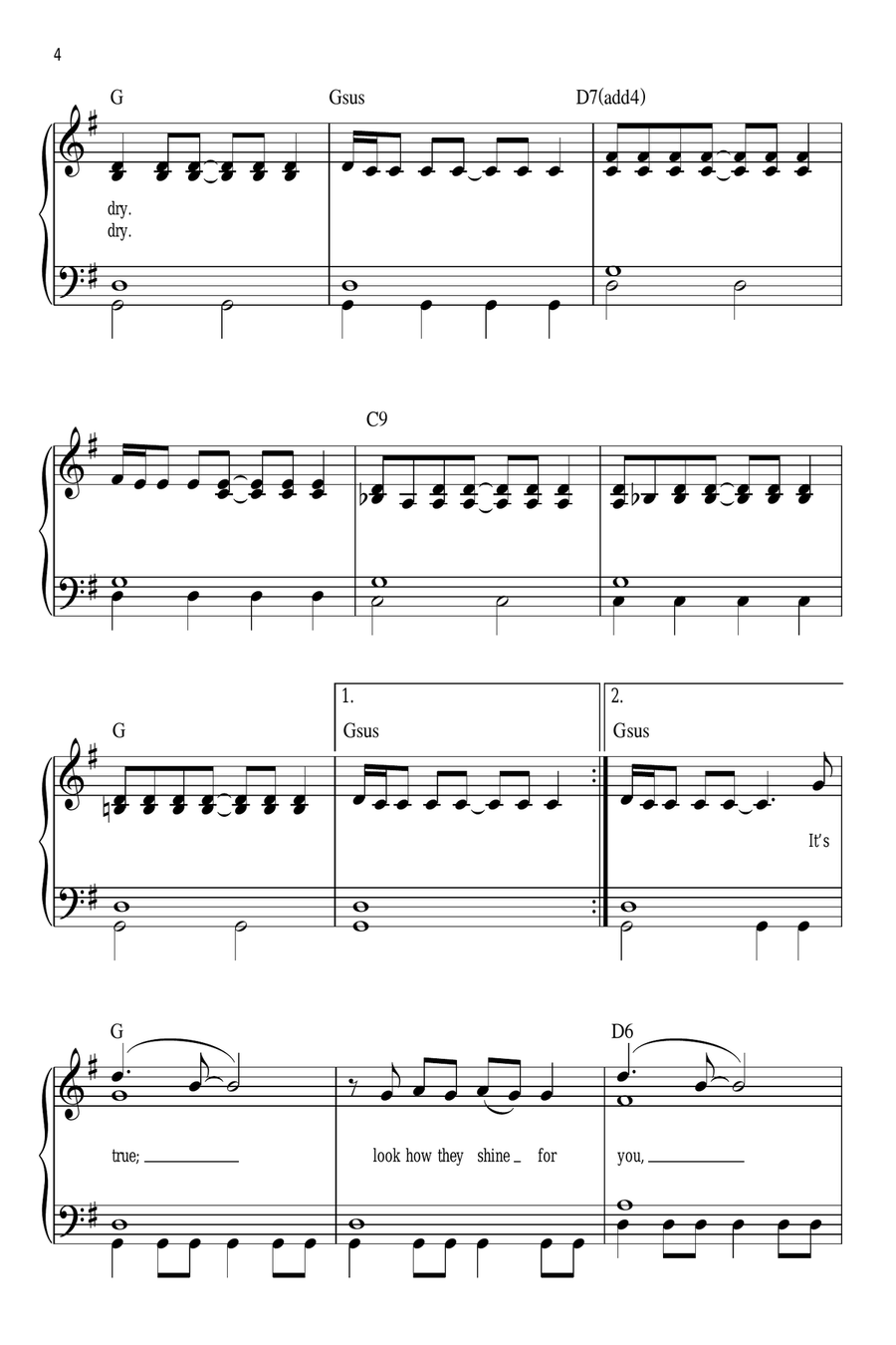 Yellow Easy Piano scores gallery preview page 4