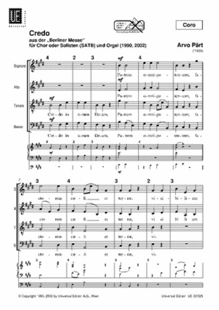 Credo (Berliner Messe)-Chor Pt