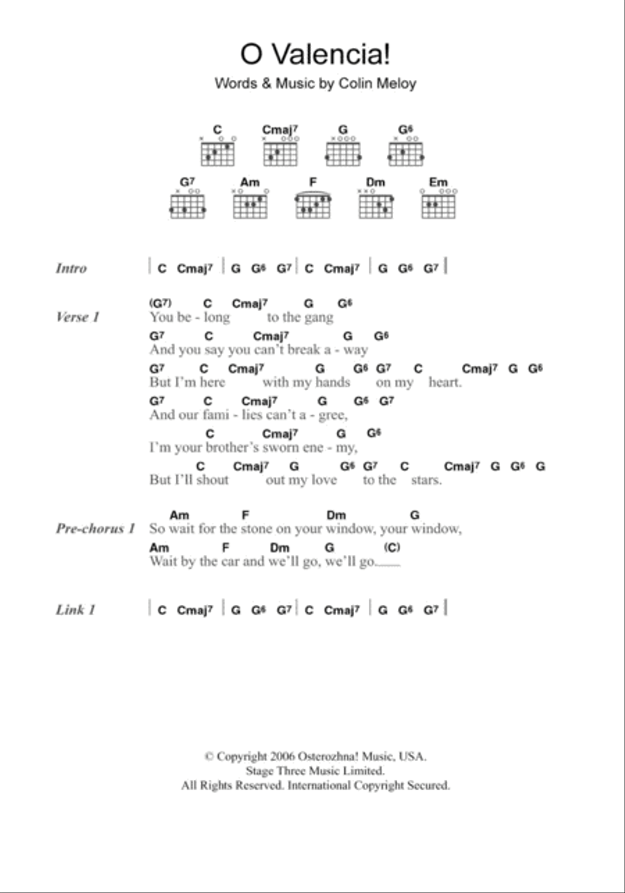 O Valencia! Acoustic Guitar scores gallery preview page 1